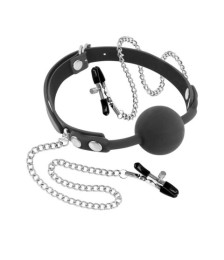 Baillon à boule avec pinces à seins - CC5700660010